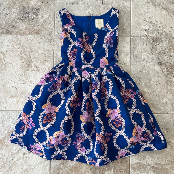 Modcloth "Beautiful You" Floral Helix Fit & Flare Dress in Blue/Pink, size S - Picture 13 of 13
